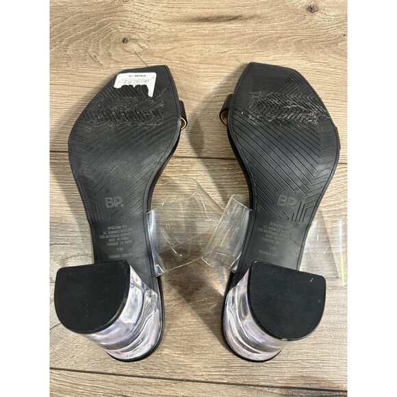 BP X Nordstrom Naomi Block Clear Strap & Heel Slide Sandals, Black, MSRP $70 11 - Picture 3 of 8